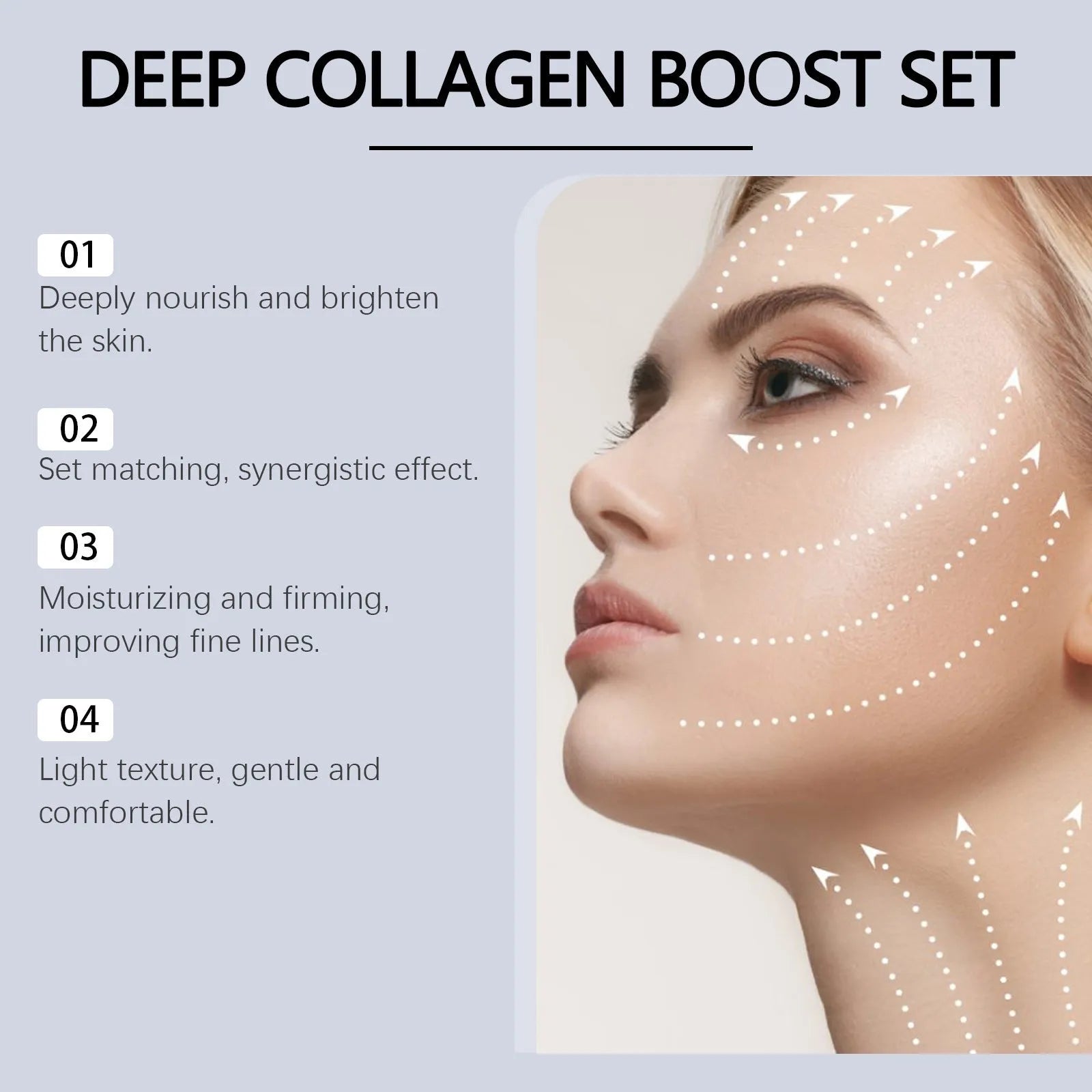 Collagen moisturising facial mask kit with 30ML essence bottle for skincare hydration