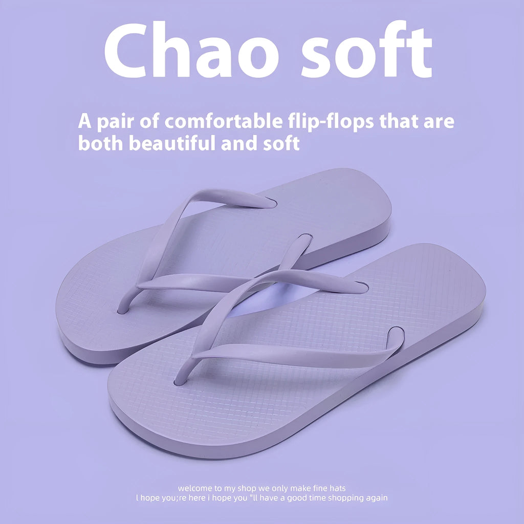 Foldable flat casual slippers with hollow-out plastic upper and non-slip PVC sole in assorted colours.