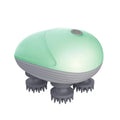 Blue handheld electric pet massager with four rotating heads for cats and dogs