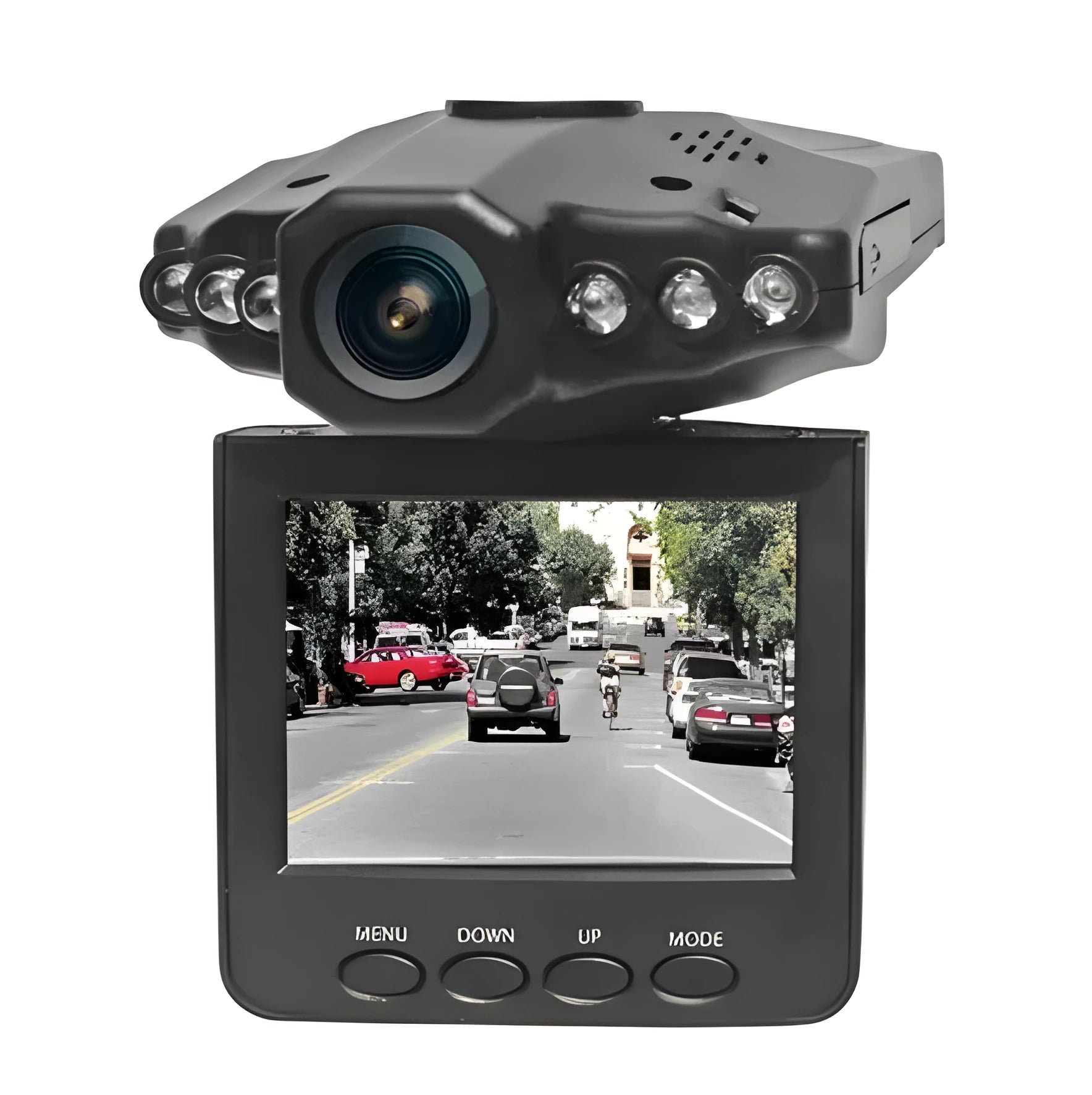 H198 car dashboard camera recorder with six infrared lights and aircraft nose design