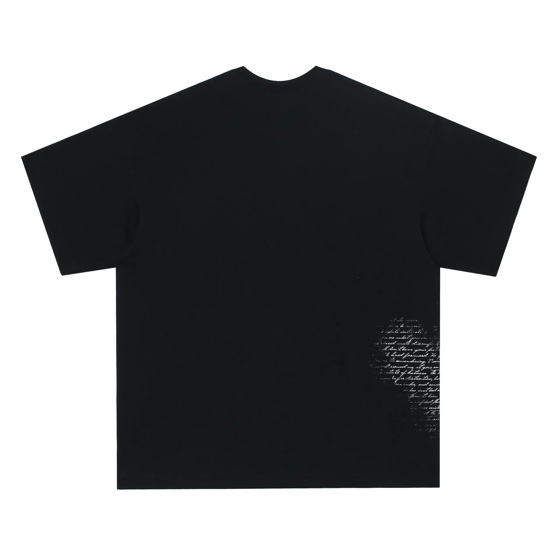 Black and white American retro hip hop gothic t-shirt with letter print pattern pure cotton short sleeve teen streetwear
