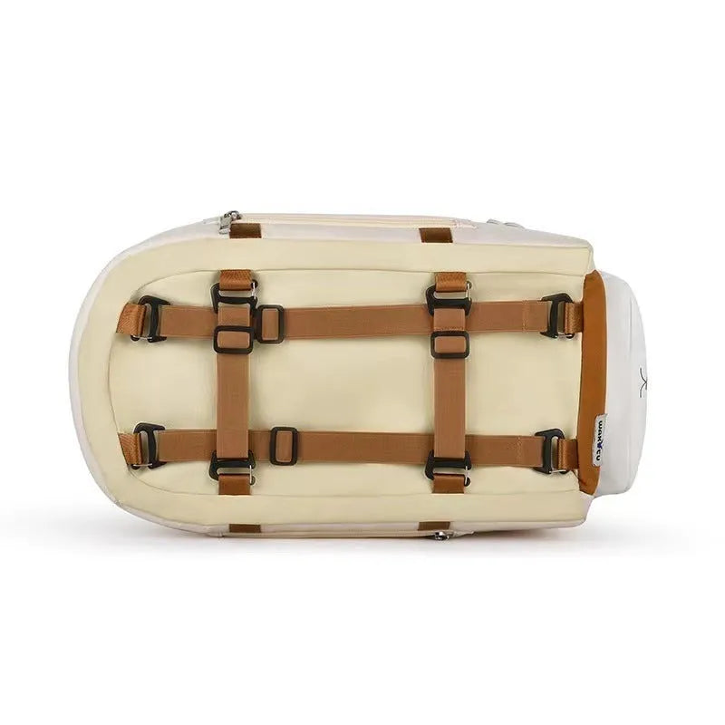 Beige hard EPE padded pet carrier with one-shoulder strap for cats up to 15kg