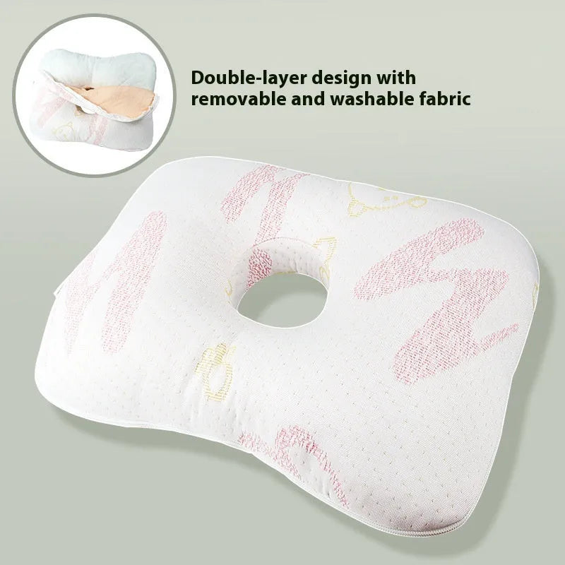 Single-hole ear pillow for salon use with detachable cover, shown in Boer Gray colour.