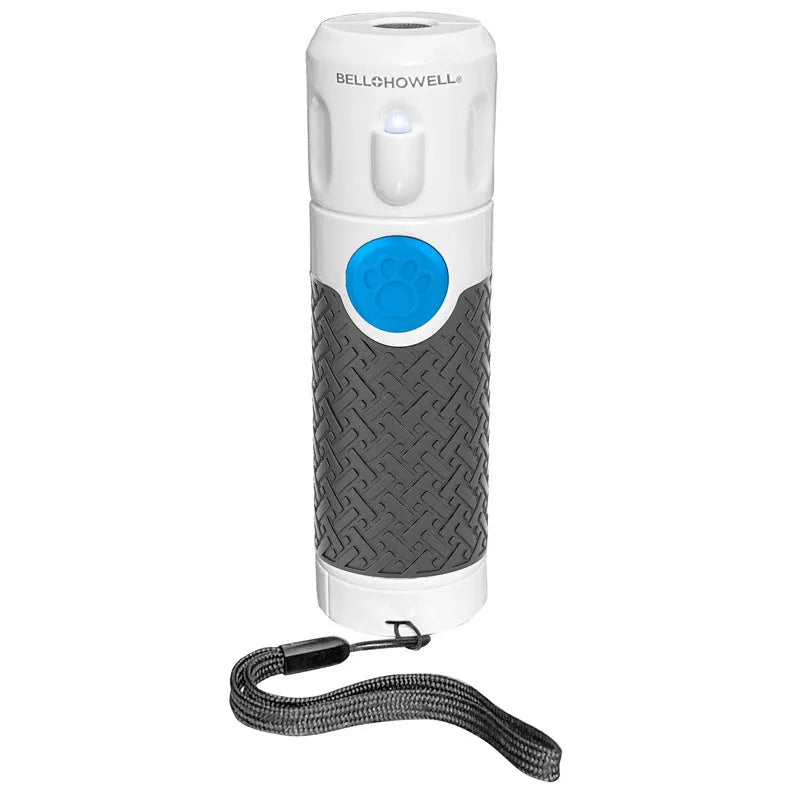 White handheld ultrasonic dog bark control trainer with ABS plastic casing