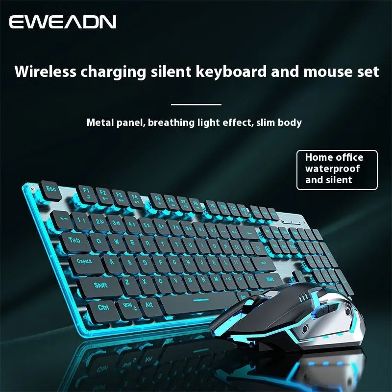 Wireless Bluetooth mute keyboard with backlit keys in cherry blossom pink colour option