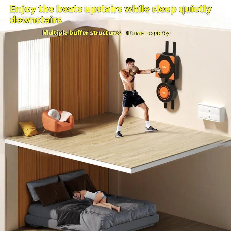 Hanging boxing wall target with PU leather surface mounted on bracket