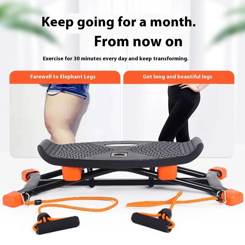 JS101A black mini fitness skiing machine with elastic hand straps