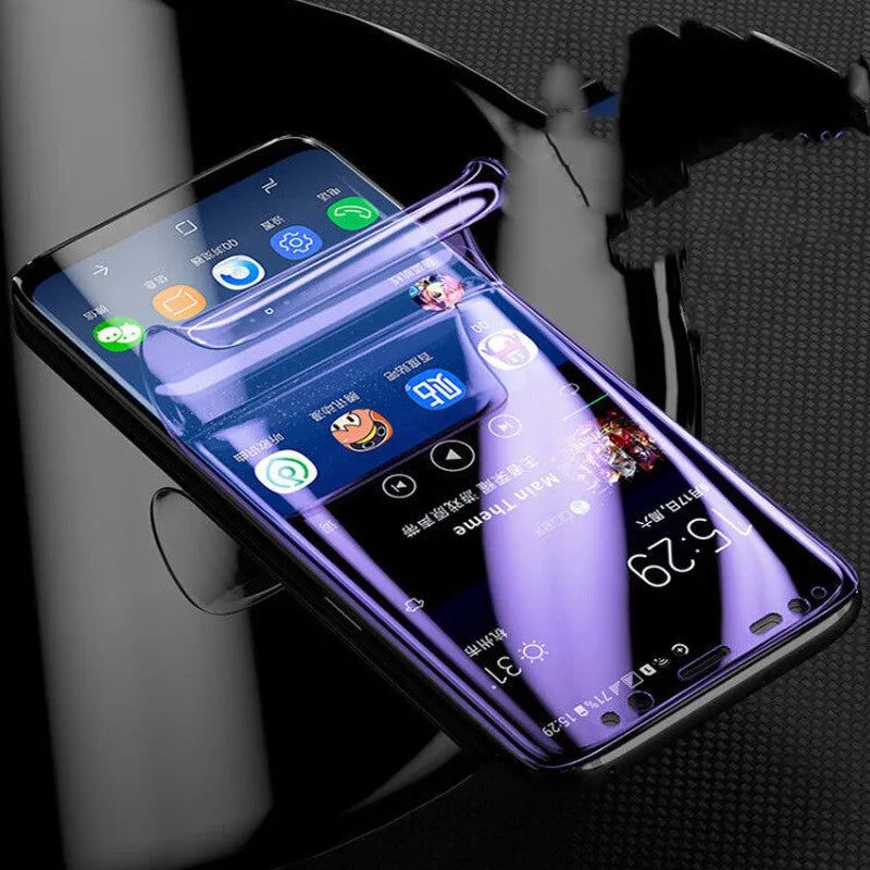 Matte purple light hydrogel screen protector film for Samsung Galaxy curved phones