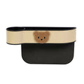 Leather car seat gap storage organiser with cartoon bear design options