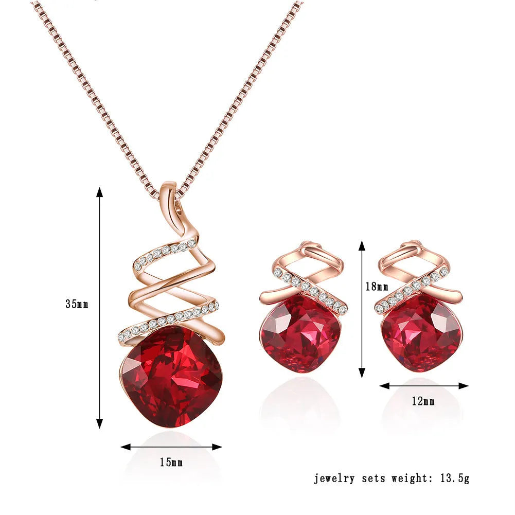 Alloy bridal jewellery set with diamond processed necklace and matching earrings