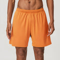 Men's double-layer workout shorts in sky green colour with moisture-wicking fabric for running and gym training