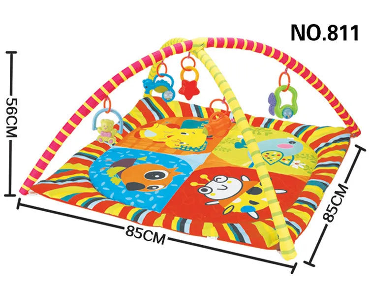 Velvet baby gymnastic game blanket in small animal or big animal design for floor play.