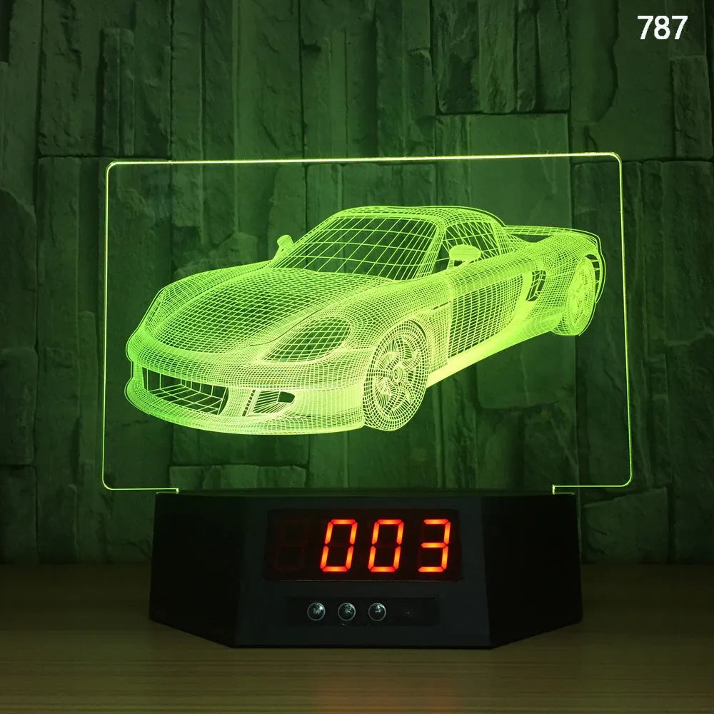 Blue dolphin 3D LED night light on a table with remote control