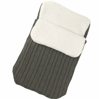 Baby stroller sleeping bag with thick filling in envelope design, shown in beige colour.