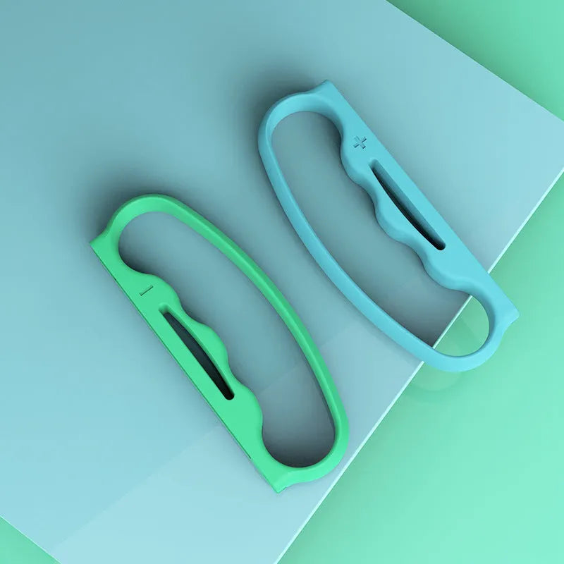 Nintendo Switch Joy-Con handle grips with hand rope attachment in black, blue green, or blue red colours