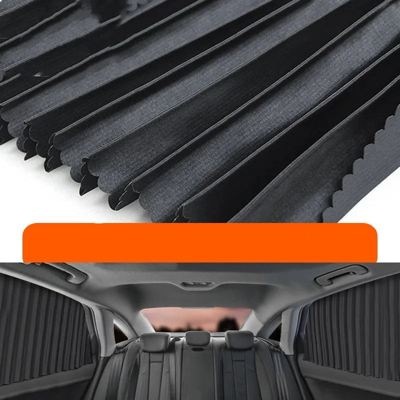 Auto retractable car sunshade roller blind in thick opaque cloth material