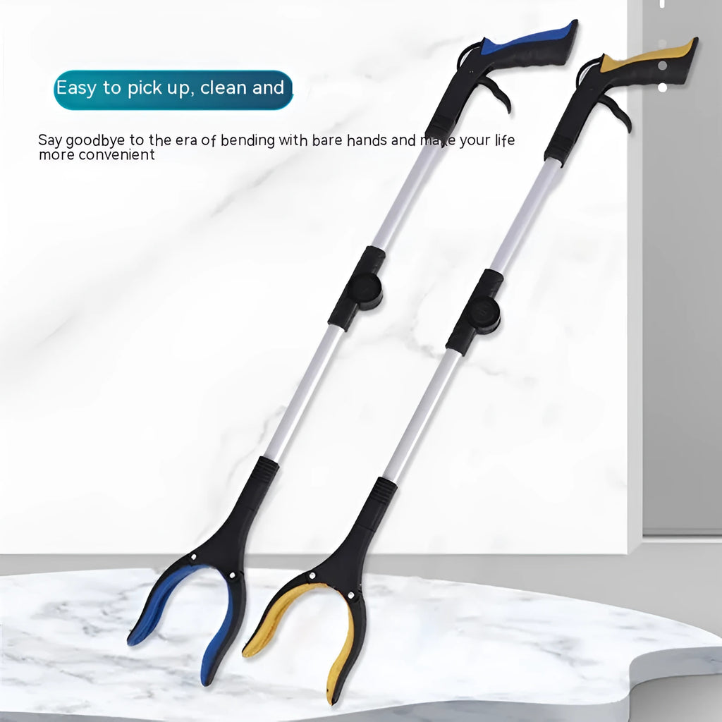Foldable aluminium alloy garbage clamp extended to 80cm with magnetic sucker and coloured handle