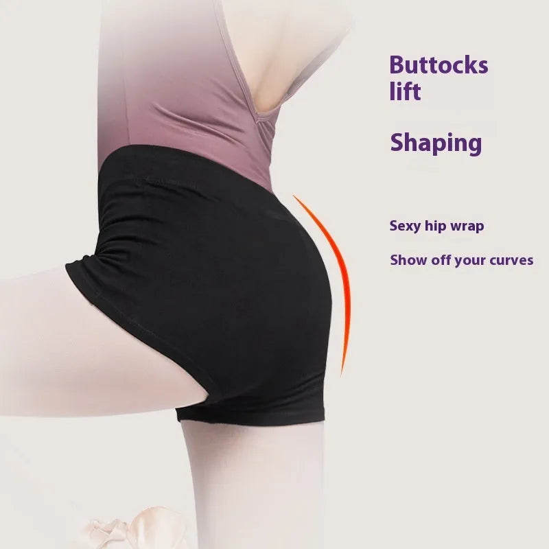 Women's black cotton ballet practice pants for dance exercise and fitness activities
