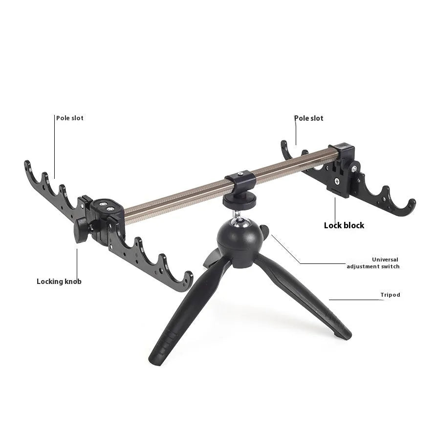 Aluminium alloy ice fishing rod holder bracket with tripod stand for small fishing rods