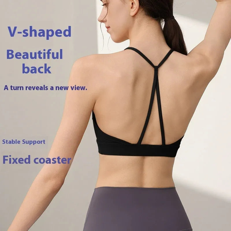 Women's nylon sports vest with fixed double shoulder straps in multiple colour options