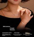 Stainless steel diamond studded digital bracelet or necklace in gold rose gold and steel color options