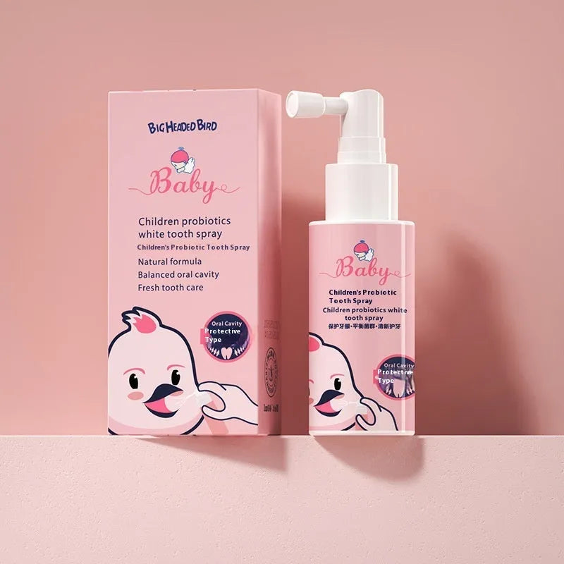 Children's probiotics white teeth cleaning spray bottle with 40ml anticavity oral spray