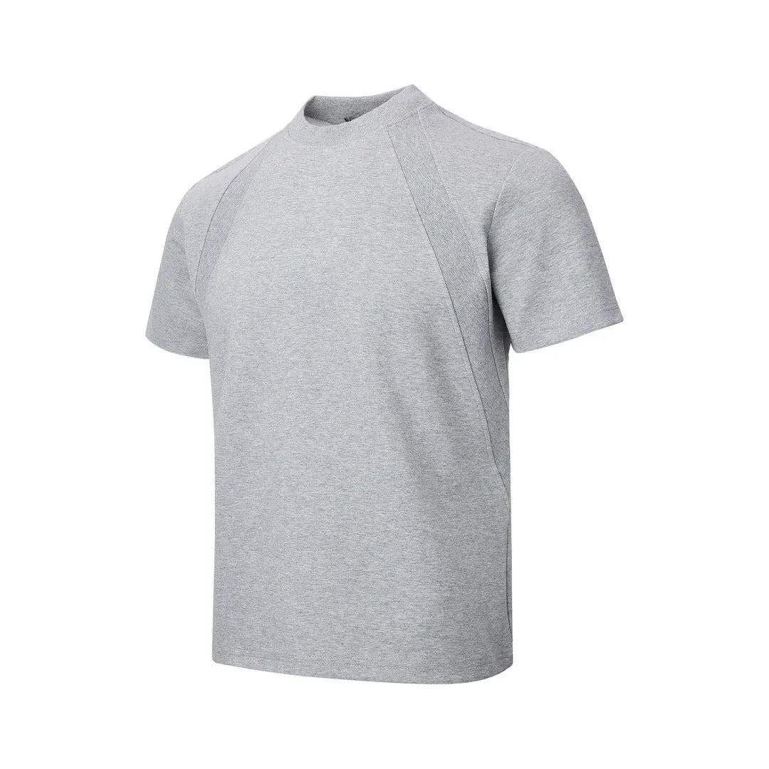 Women's loose fit short sleeve top with air layer stitching detail in polyester fabric
