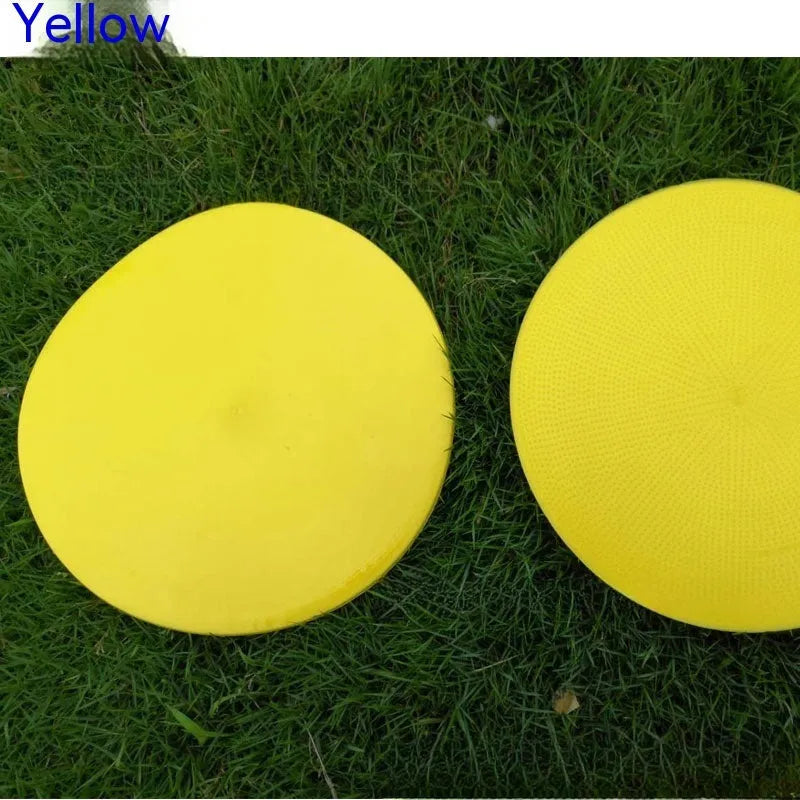Coloured TPE football training disc marker 23cm diameter on grass field