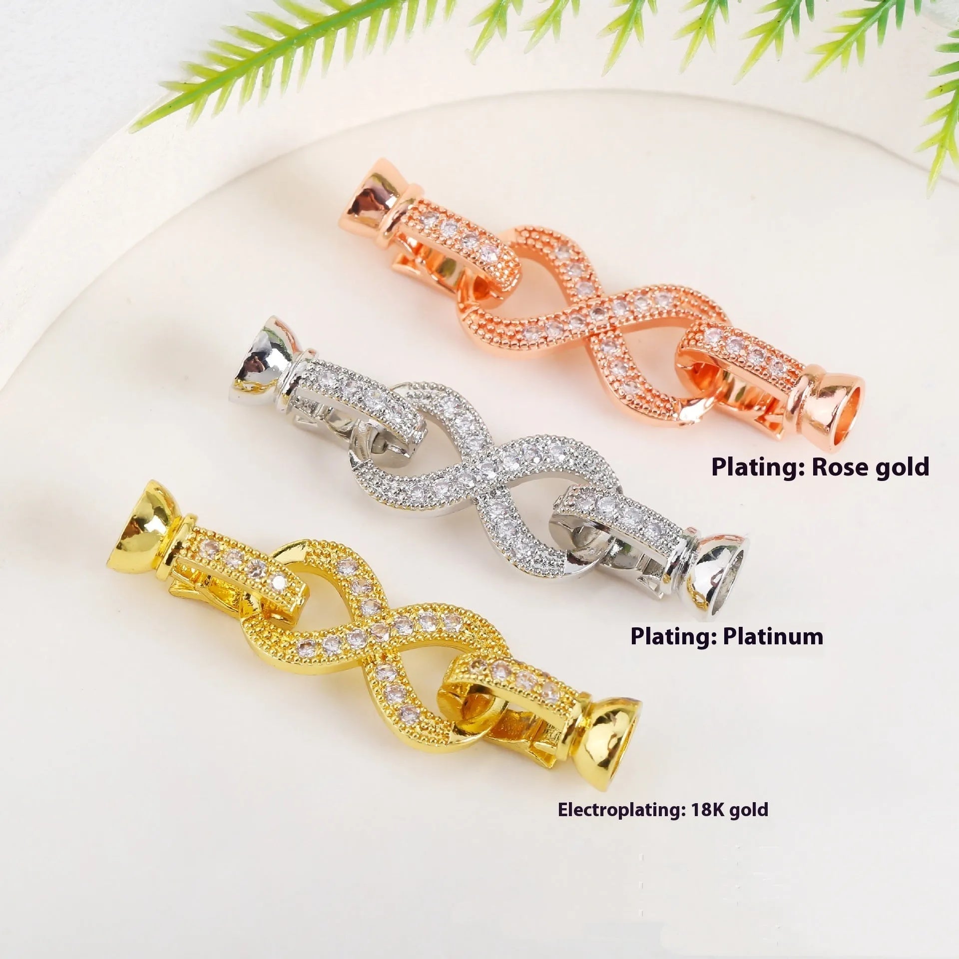 Small gold-plated metal chain buckle for DIY necklace jewellery making