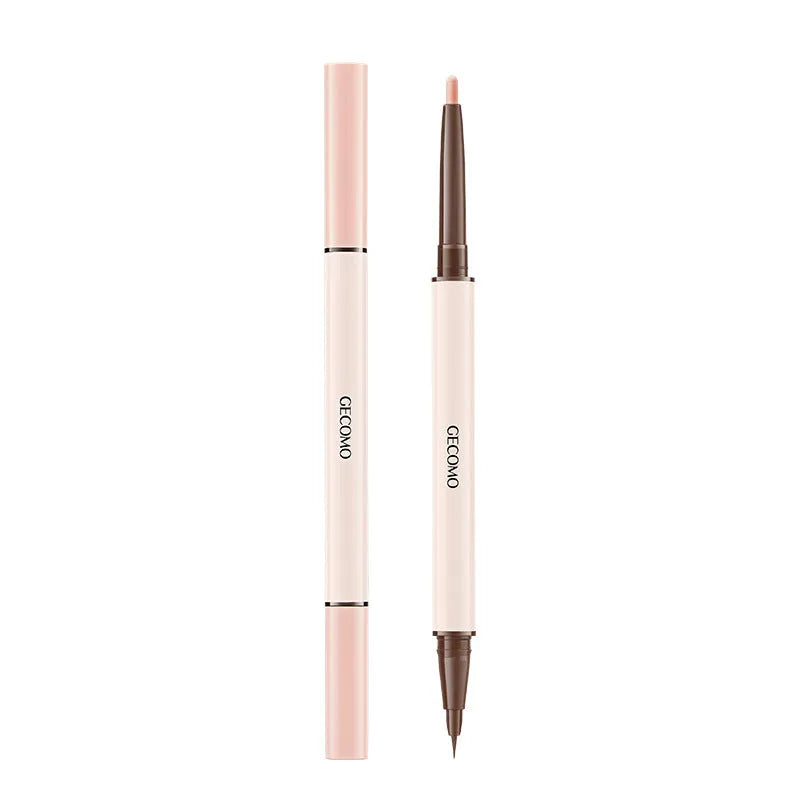 Double headed silkworm pen liquid eyeliner in Floating Platinum and Born Nude Apricot pearlescent colours