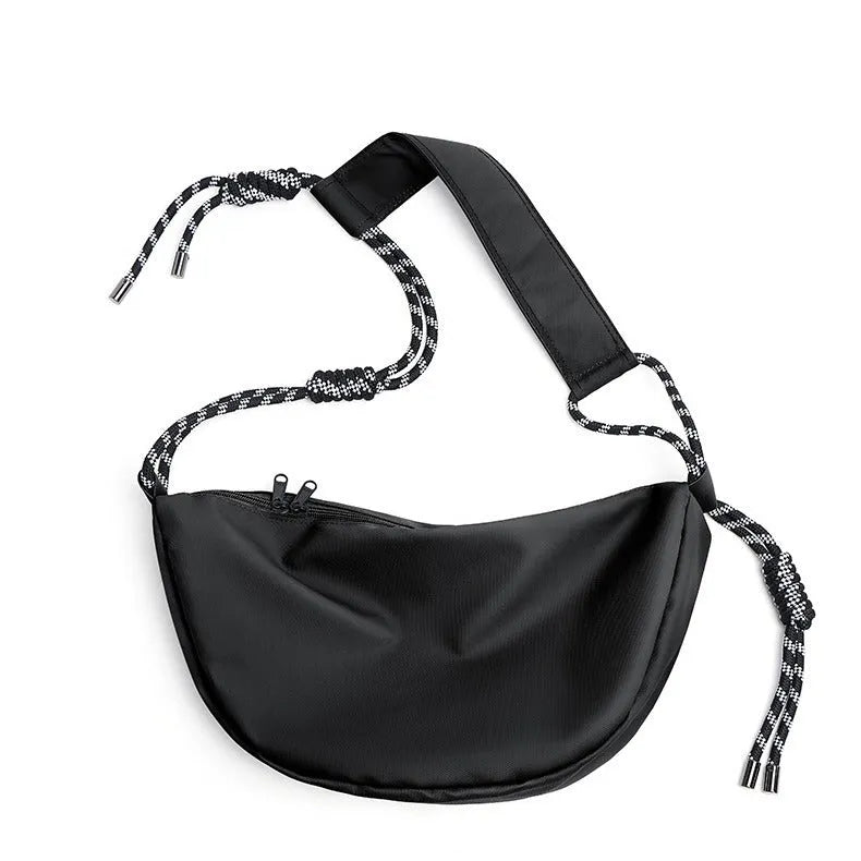 Men's lightweight nylon messenger bag in black, grey, khaki, or army green with large capacity design