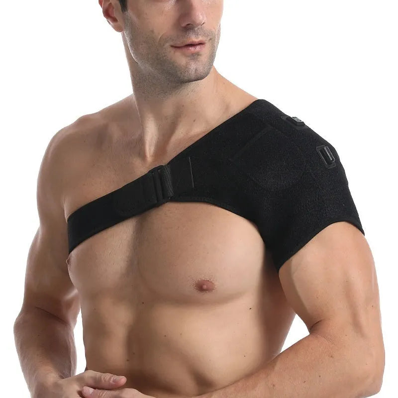 USB electric heating shoulder pad showing padded construction with integrated heating elements