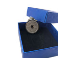 Stainless steel barbell disk geometric pendant necklace on a choice of 60cm chain.
