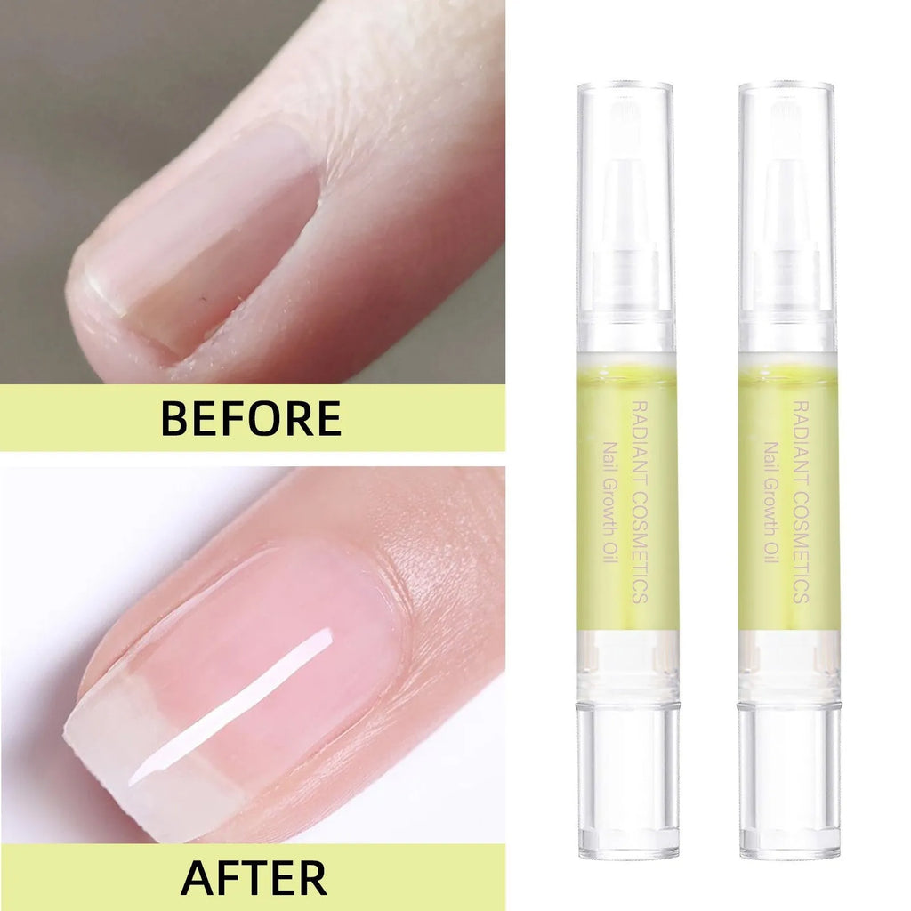3ml bottle of clear wash-free nail growth and moisturising treatment oil