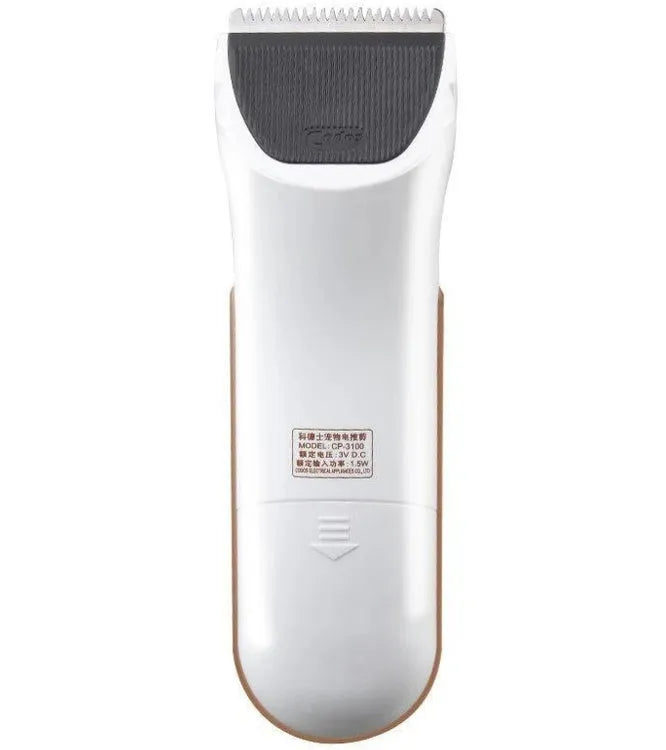 White electric pet hair clipper with ceramic blade for dogs cats grooming
