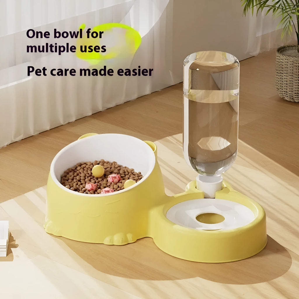 Double bowl automatic drinking pet basin for cats in haze blue colour