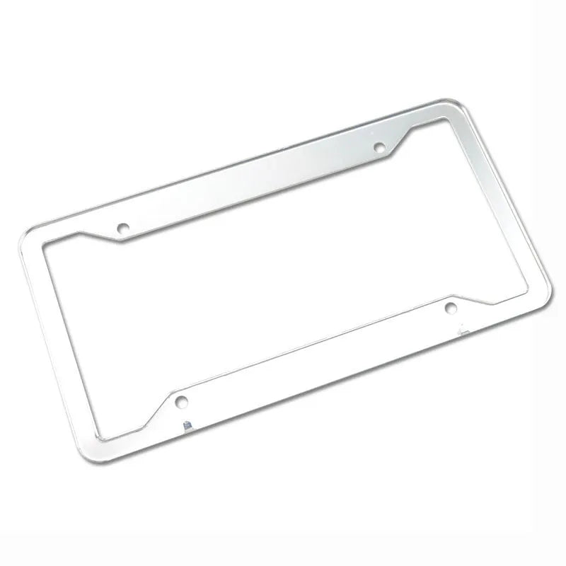 Aluminium alloy license plate frame in black, light grey, sandblasted silver or stainless steel finish