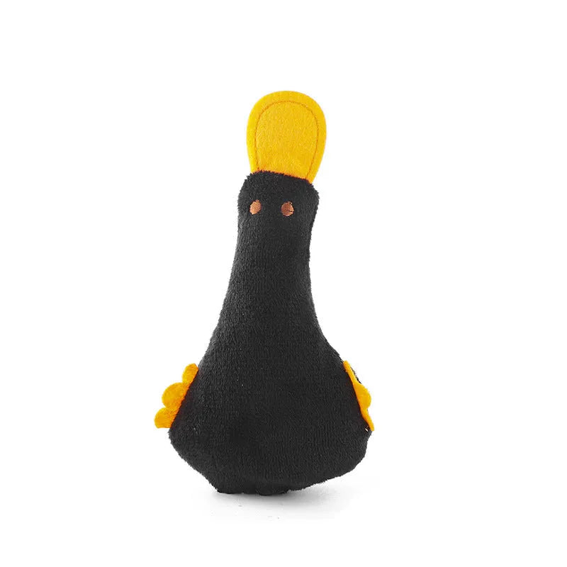 Colourful duck plush pet toy with catnip and squeaker for cats and small dogs