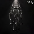 Mesh tassel hair chain with electroplated gold finish and pearl decorative elements