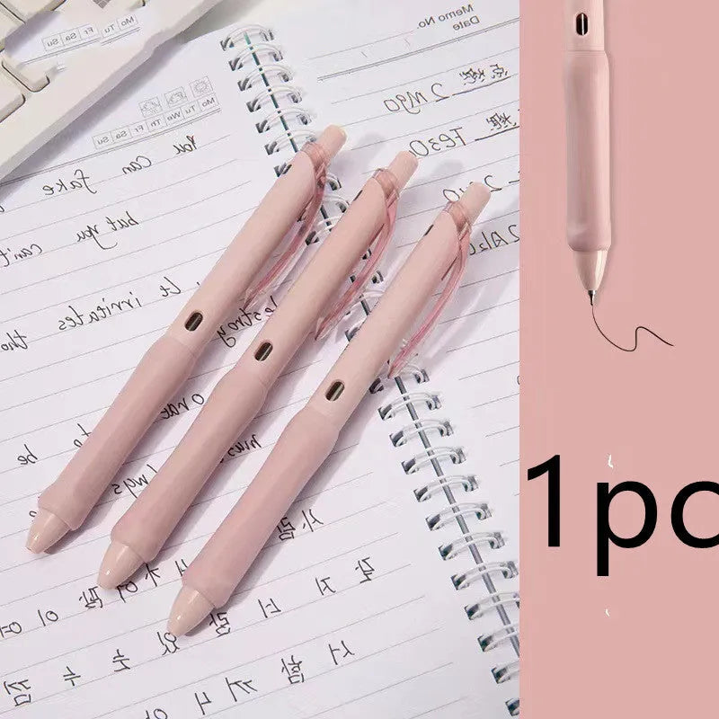 Macaron colour press gel pen with 0.5mm tip in smoked white, brown and powder options