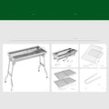 Stainless steel portable folding barbecue oven shown in natural colour.