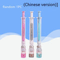 Vaccine design novelty gel pen with 0.5mm black refill, plastic construction, 15.7cm length