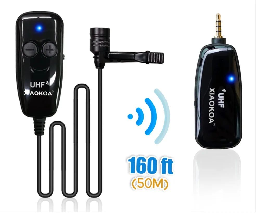 Black lavalier lapel microphone with 3.5mm jack plug for mobile phone voice recording