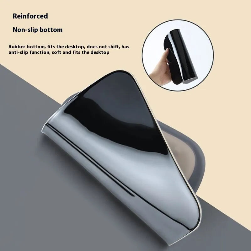 Ergonomic mouse pad with raised wrist support in cloth silicone material showing colour options