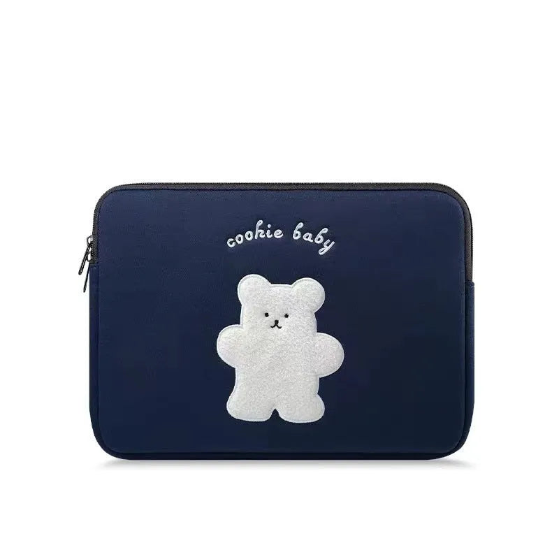 Embroidered laptop sleeve with animal pattern for 13.6-inch to 15.6-inch computers