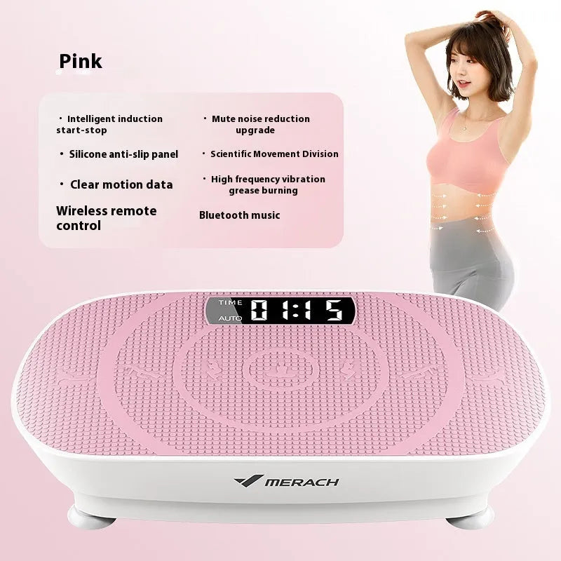 Grey smart power plate vibration exercise machine with Bluetooth connectivity and fat slinger accessory
