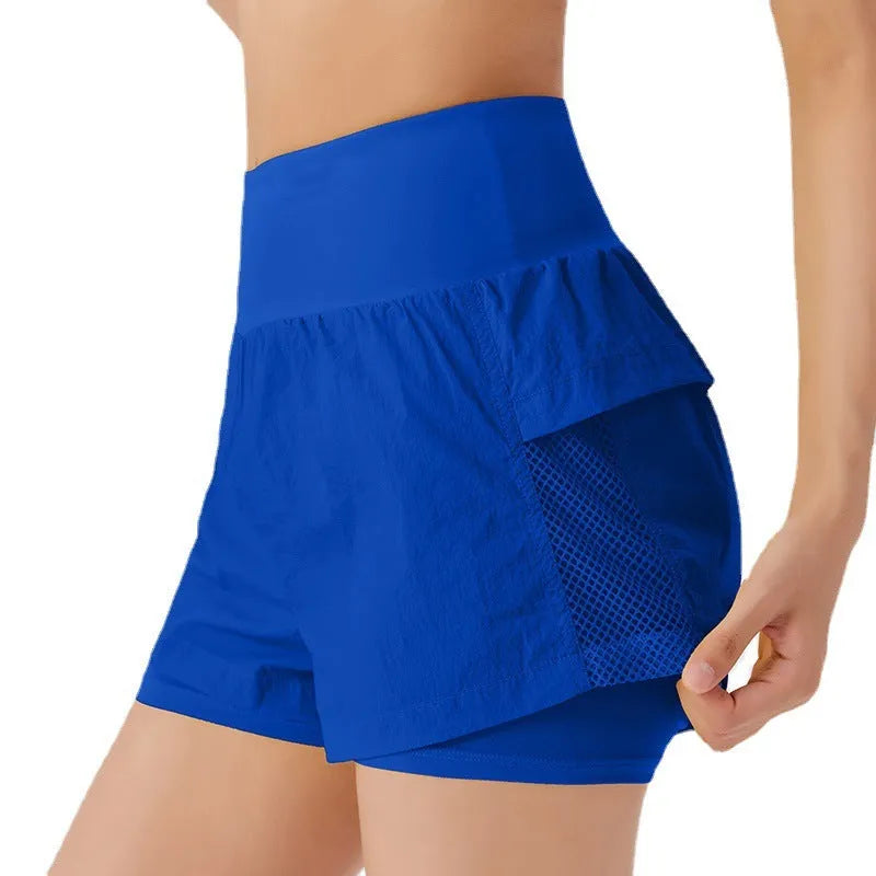 Women's cotton blend quick-drying sports shorts in loose casual fit showing colour options