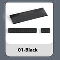 Double sided keyboard and mouse pad with thickened memory foam wrist rest in black resin with non-slip base