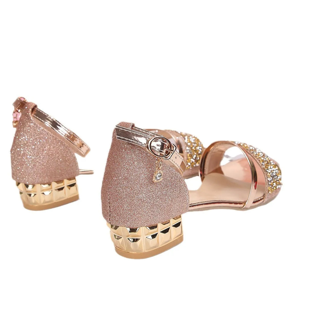 Women's plus size Roman sandals with rhinestone decoration and fish mouth toe opening