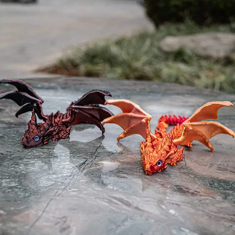 3D printed PLA dragon wings decoration toy in multiple colour options